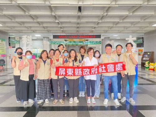 屏縣府支援花蓮復原再接力，社會處26位專業社工協力大進國小收容所